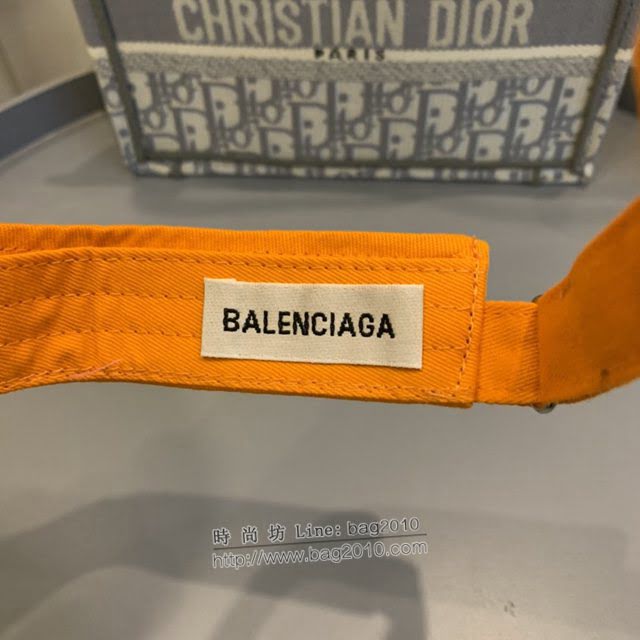 Balenciaga新品女士帽子 巴黎世家新款彩色純棉立體logo空頂帽遮陽帽  mm1666